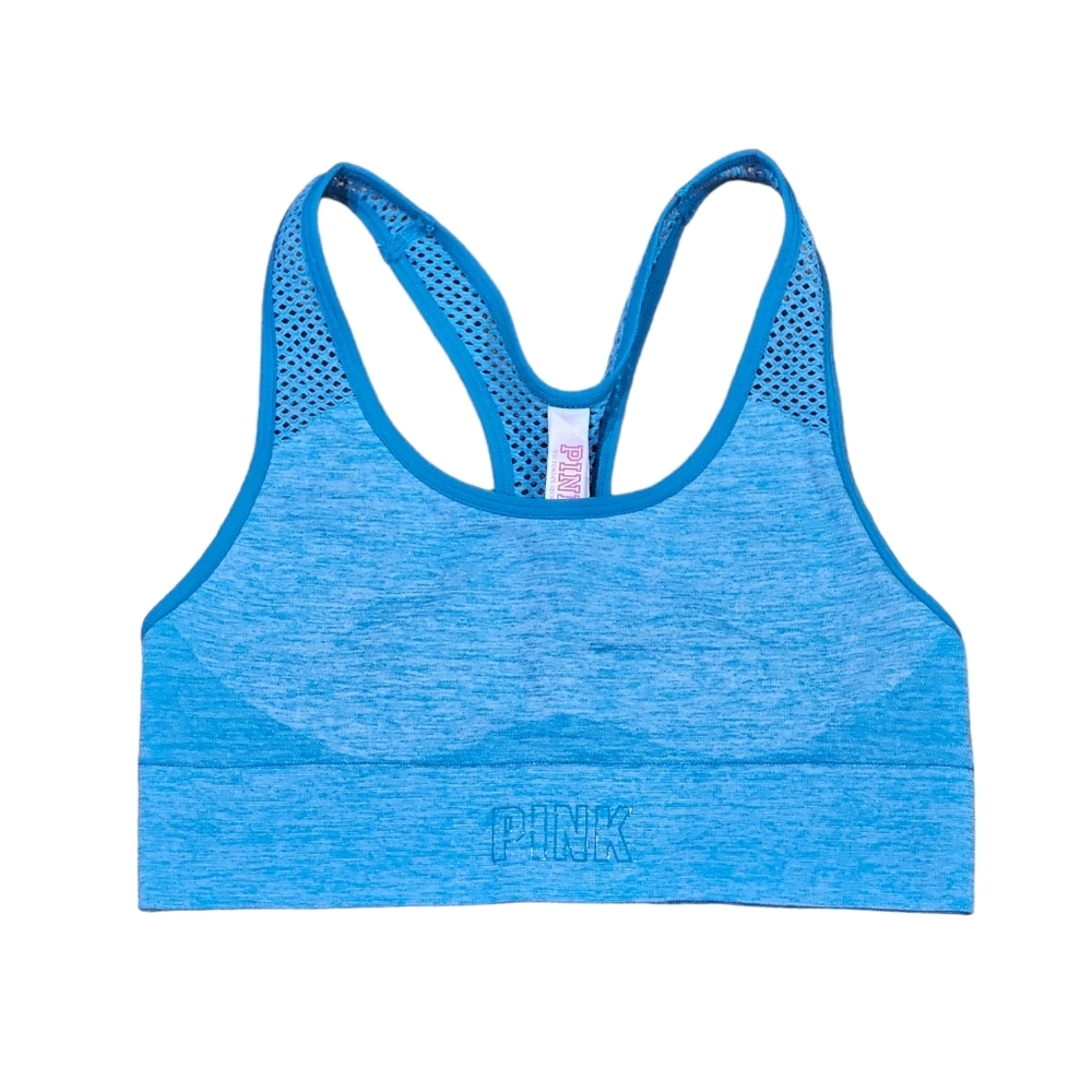 NWOT Victoria's Secret PINK Seamless Teal Racerback Sports Bra - Size XS